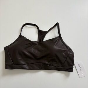 Athleta Vital Matte Foil Sports Bra Truffle Brown Size XL D-DD+ Cup New with Tag